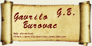 Gavrilo Burovac vizit kartica